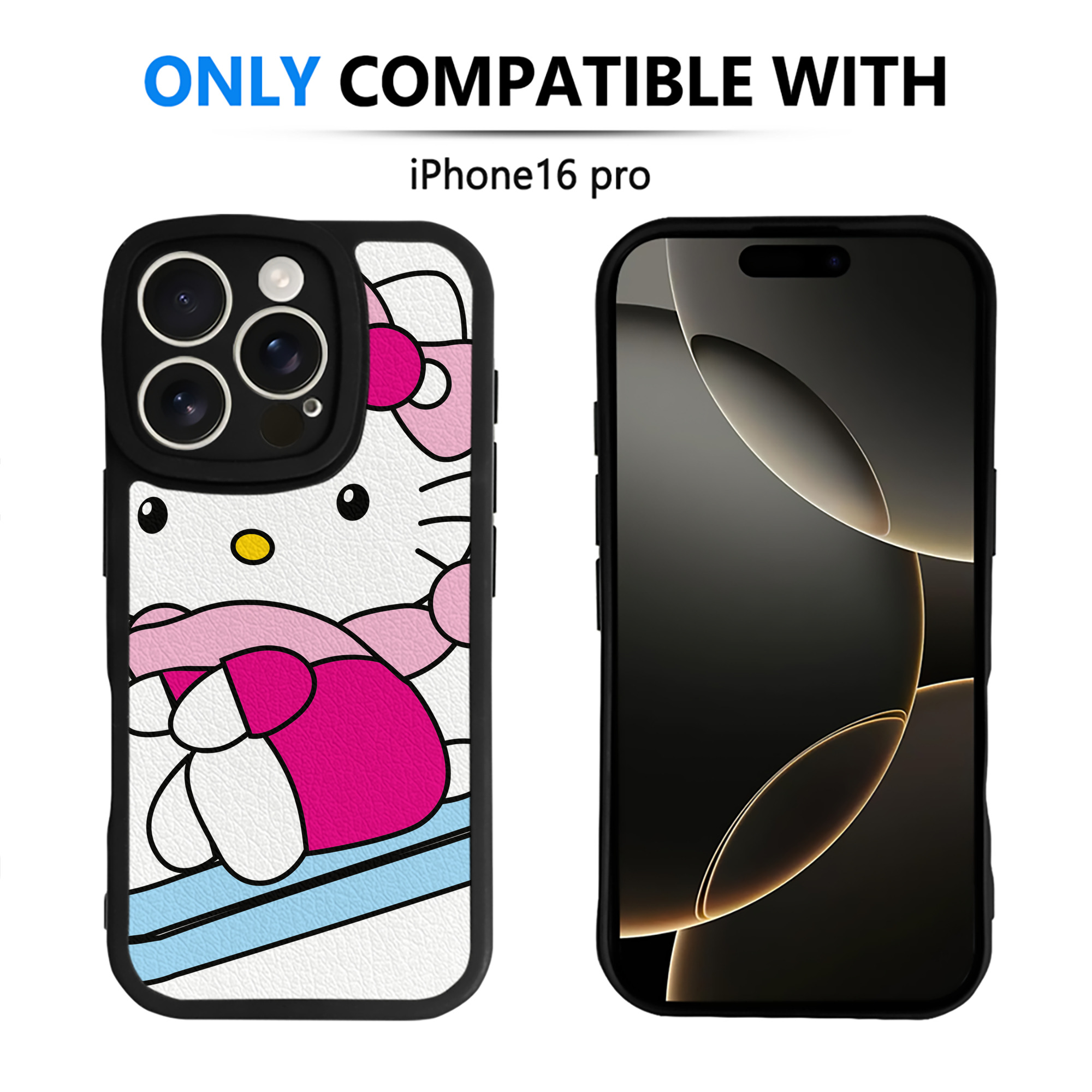 （画像用） Hello Kitty ハローキティ 【iPhone 16シリーズ対応】シリコンスマホケース（レザー調） 材質：シリコン